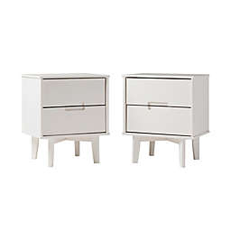 Forest Gate™ Groove 2-Drawer Nightstands in White (Set of 2)
