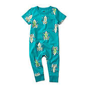 Tea Collection Size 9-12M Frogs Pocket Baby Romper in Green