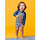 Alternate image 2 for Tea Collection&reg; Size 2T Rash Guard Swimsuit in Navy Stripe