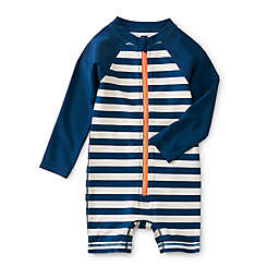Tea Collection® Rash Guard Swimsuit in Navy Stripe