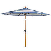 Everhome&trade; 9-Foot Round Tilt Market Umbrella in Faded Denim Cabana Stripe