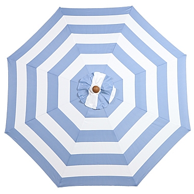 Everhome&trade; 9-Foot Round Tilt Market Umbrella in Faded Denim Cabana Stripe. View a larger version of this product image.