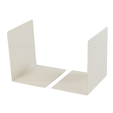 Squared Away&trade; Perforated Bookends in White (Set of 2). View a larger version of this product image.