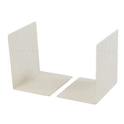 Squared Away™ Perforated Bookends in White (Set of 2)