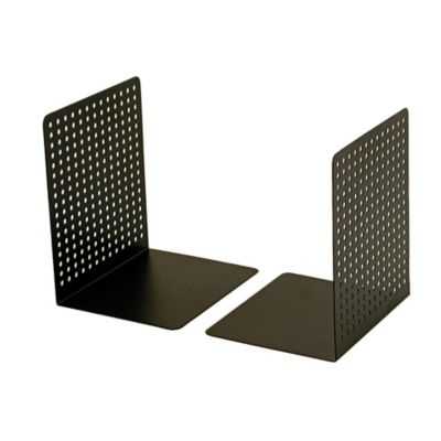 Squared Away&trade; Perforated Bookends in Black (Set of 2)