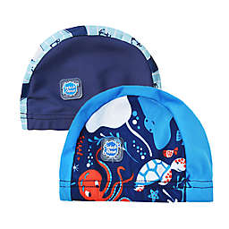 Splash About® Size 0-18M 2-Piece Vintage Moby and Under the Sea Swim Hat Set in Blue