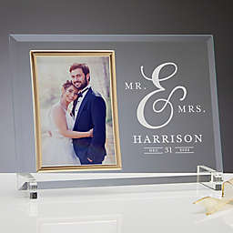 Moody Chic Personalized Glass Wedding Frame