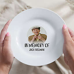 Memorial Photo Message Personalized Plate in White