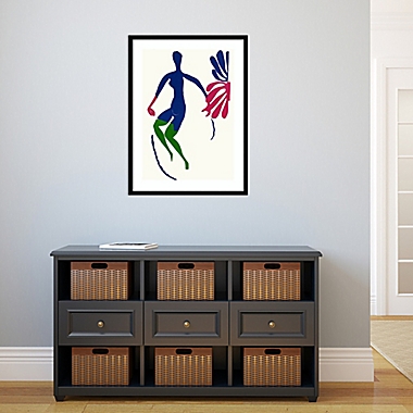Blue Nude with Green Stocking 23.12-Inch x 31.12-Inch Framed Wall Art in Black. View a larger version of this product image.