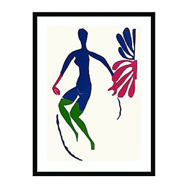 Blue Nude with Green Stocking 23.12-Inch x 31.12-Inch Framed Wall Art in Black. View a larger version of this product image.