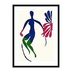 Blue Nude with Green Stocking 23.12-Inch x 31.12-Inch Framed Wall Art in Black