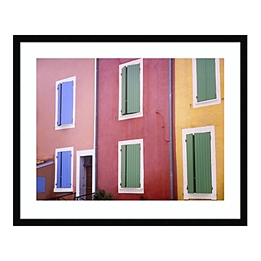 French colorful buildings 27.12-Inch x 22.12-Inch Framed Wall Art in Black. View a larger version of this product image.