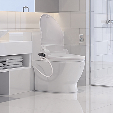 SmartBidet Round Electric Bidet Seat with Remote Control in White. View a larger version of this product image.