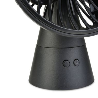 Treva&reg; 5-Inch Rechargeable Oscillating Fan in Black. View a larger version of this product image.