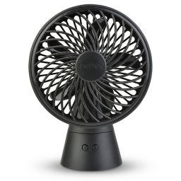 Treva® 5-Inch Rechargeable Oscillating Fan in Black