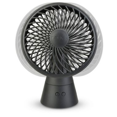 Treva&reg; 5-Inch Rechargeable Oscillating Fan in Black. View a larger version of this product image.