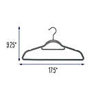 Alternate image 2 for Squared Away&trade; Velvet Slim Shirt Hangers in Grey with Matte Black Hook (Set of 12)