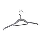 Alternate image 6 for Squared Away&trade; Velvet Slim Shirt Hangers in Grey with Matte Black Hook (Set of 12)