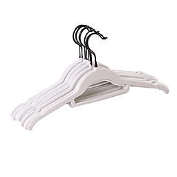 Squared Away™ Velvet Slim Shirt Hangers in White with Matte Black Hook (Set of 12)
