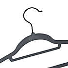 Alternate image 3 for Squared Away&trade; Velvet Slim Suit Hangers in Grey with Matte Black Hook (Set of 12)