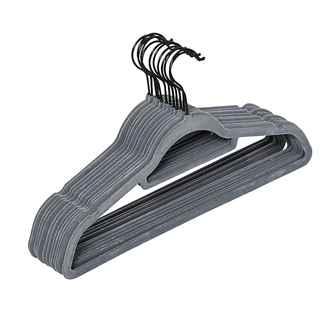 The Hanger Store 10 Grey Plastic Coat Hangers with Bar for Trousers-Choose Pack Size & Colour 