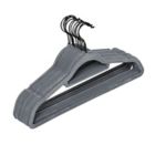 Alternate image 0 for Squared Away&trade; Velvet Slim Suit Hangers in Grey with Matte Black Hook (Set of 12)