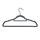 Alternate image 7 for Squared Away&trade; Velvet Slim Suit Hangers in Grey with Matte Black Hook (Set of 12)