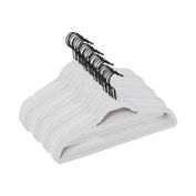Squared Away&trade; Velvet Slim Suit Hangers in White with Matte Black Hook (Set of 50)