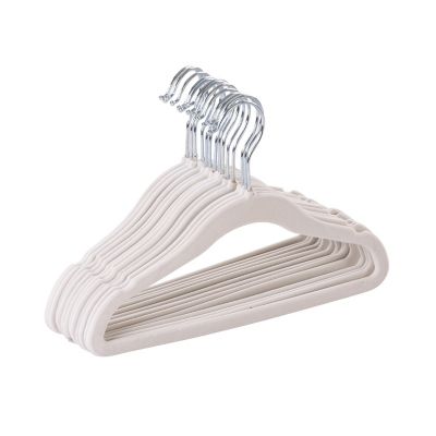 Squared Away&trade; Velvet Slim Child Sized Hangers in White with Chrome Hook (Set of 14)