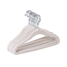 Squared Away™ Velvet Slim Child Sized Hangers in White with Chrome Hook (Set of 14)