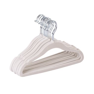 Squared Away&trade; Velvet Slim Child Sized Hangers in White with Chrome Hook (Set of 14). View a larger version of this product image.