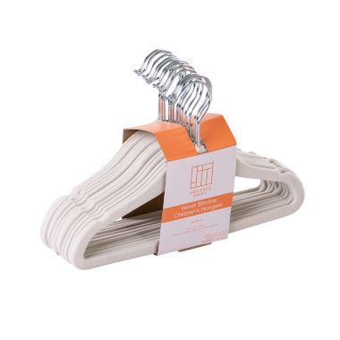 Squared Away&trade; Velvet Slim Child Sized Hangers in White with Chrome Hook (Set of 14). View a larger version of this product image.