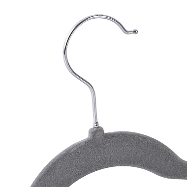 Squared Away&trade; Velvet Slim Shirt Hangers in Grey with Chrome Hook (Set of 12). View a larger version of this product image.