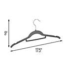 Alternate image 2 for Squared Away&trade; Velvet Slim Shirt Hangers in Grey with Chrome Hook (Set of 12)