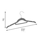 Alternate image 2 for Squared Away&trade; Velvet Slim Shirt Hangers in Grey with Chrome Hook (Set of 12)