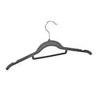 Alternate image 6 for Squared Away&trade; Velvet Slim Shirt Hangers in Grey with Chrome Hook (Set of 12)