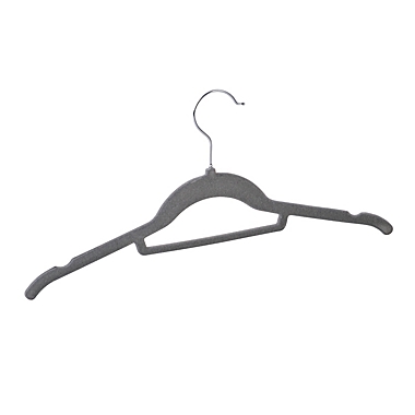 Squared Away&trade; Velvet Slim Shirt Hangers with Chrome Hook (Set of 12). View a larger version of this product image.