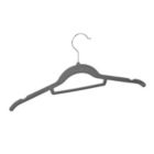 Alternate image 6 for Squared Away&trade; Velvet Slim Shirt Hangers in Grey with Chrome Hook (Set of 12)