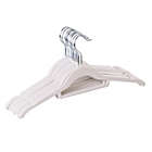 Alternate image 0 for Squared Away&trade; Velvet Slim Shirt Hangers in White with Chrome Hook (Set of 12)