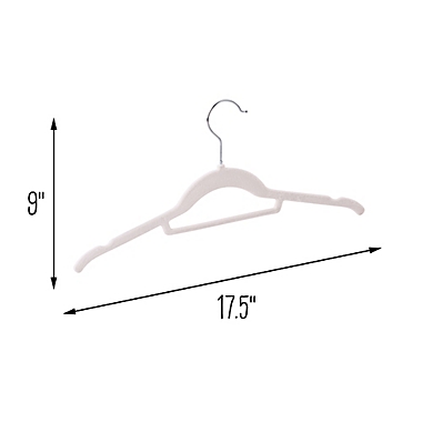 Squared Away&trade; Velvet Slim Shirt Hangers in White with Chrome Hook (Set of 12). View a larger version of this product image.