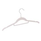 Alternate image 6 for Squared Away&trade; Velvet Slim Shirt Hangers in White with Chrome Hook (Set of 12)