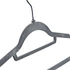 Alternate image 4 for Squared Away &trade; Velvet Slim Suit Hangers in Grey with Chrome Hook (Set of 12)