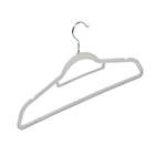 Alternate image 6 for Squared Away &trade; Velvet Slim Suit Hangers in White with Chrome Hook (Set of 12)