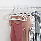 Alternate image 1 for Squared Away &trade; Velvet Slim Suit Hangers in White with Chrome Hook (Set of 12)
