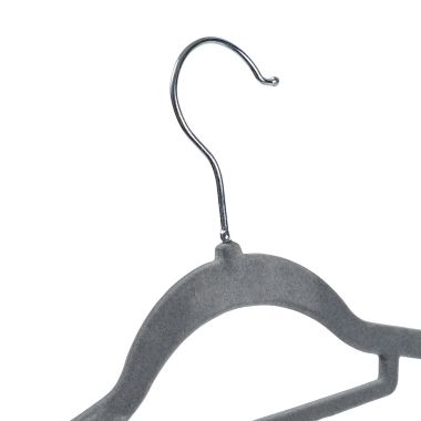 Squared Away&trade; Velvet Slim Suit Hangers with Chrome Hook in Grey (Set of 50). View a larger version of this product image.