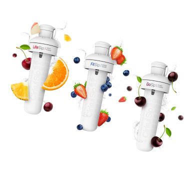 Cirkul&reg; Starter Kit with 22 oz. White Stainless Steel Bottle and 3 Flavor Cartridges. View a larger version of this product image.