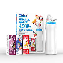 Cirkul&reg; Starter Kit with 22 oz. White Stainless Steel Bottle and 3 Flavor Cartridges