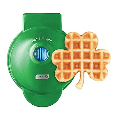 Dash&reg; Shamrock Mini Waffle Maker in Green. View a larger version of this product image.