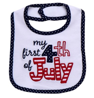 Baby Starters&reg; &quot;My First 4th of July&quot; Dots Bib in White