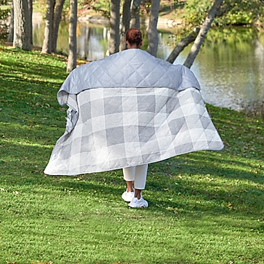 UGG&reg; Mischa Indoor/Outdoor Throw Blanket in Ash Fog. View a larger version of this product image.